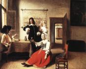 皮特尔 德 胡格 : Young Woman Drinking